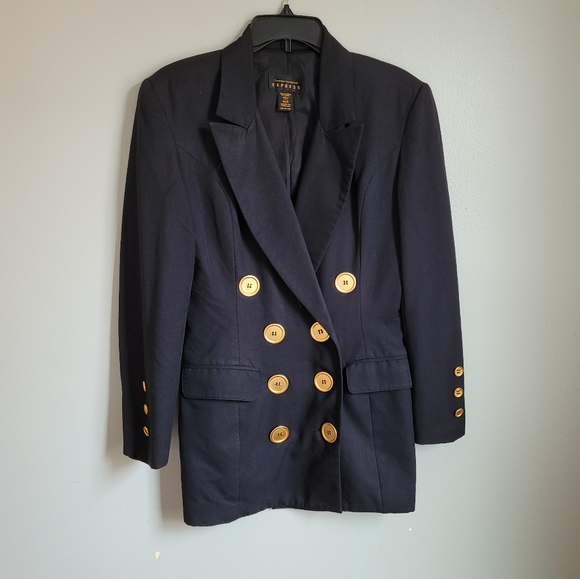Vintage Express Long Gold and Black Blazer - Picture 3 of 12